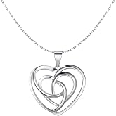 HighSpark 925 Silver Solitaire Heart Pendant | 92.5 Sterling Silver & Diamond-Like Brilliance Sparkling Zirconia | Lovely Gif