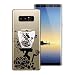 Produktbild CE-Link Samsung Galaxy Note 8 Hülle Weiche Silikon Transparent Handyhülle Durchsichtig Schutzhülle Rotierendem Ring Ultra Dünn Slim Backcover mit Fingerhalterung Ständer Silicone TPU Bumper Crystal Kirstall Klar Clear Handy Tasche Schale Etui Weich Handytasche Kreative Motiv Muster für Galaxy Note 8 Case Cover - Schwarze Blumen und Mädchen