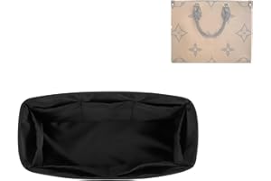 DGAZ Organizador Bolsos de Seda, Organizador Bolsa Interior Ligera para Onthego PM/MM/GM, inserto de bolsa para bolso (Noir, GM)