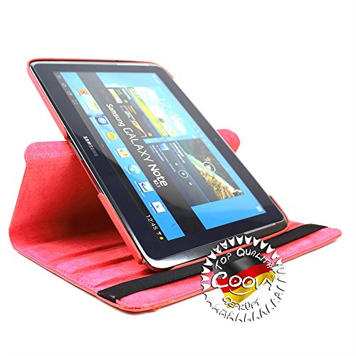 COOVY® 360° ROTATION COVER FÜR SAMSUNG GALAXY NOTE 10.1 GT-N8000 GT-N8010 GT-N8020 SMART HÜLLE TASCHE ETUI CASE SCHUTZ STÄNDER Farbe rot - 4