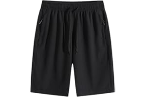 GRATULATIO Men's Gym Shorts with Zippered Pockets, Quick Dry Running Athletic Shorts, Lightweight Sports Basketball Workout Shorts Summer Activewear for Men S-XXL