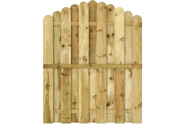 vidaXL Portail de Jardin, Barrière de Sécurité, Portillon avec Clous, Porte de Patio Terrasse Extérieur, Bois Pin Imprégné