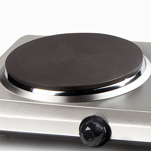 Edelstahl Doppel-Kochplatte, starke 3000Watt, elektrisches 2 Platten Kochfeld, 6 Heizstufen - 4