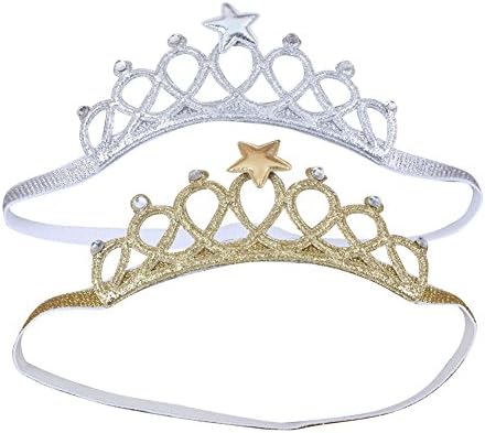 Bestanx Baby Girl Elastic Headband Crown Headdresses Star Hairband Gold Silver