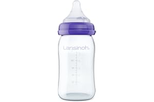 Lansinoh Glas Babyflasche mit NaturalWave Sauger Gr. S, 160 ml