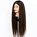 Neverland 70% Hair 26" Long Hair Hairdressing Training Head with Clamp Dark Brown UK STOCK