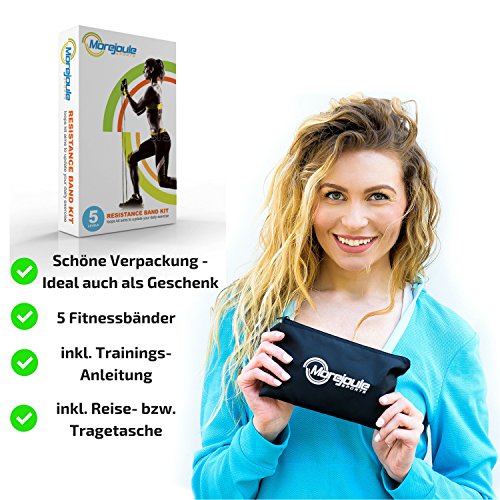 Fitnessband Set **Hero**, 5x Widerstandsbänder, Loop Gummi-Gymnastikbänder Set, Resistance Band, Übungsband Ideal Für Crossfit, Pilates, Fitness, Muskelaufbau und Therapie, mit Tasche + gratis Guide - 7