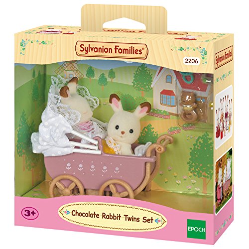 Preisvergleich Produktbild Sylvanian Families 2206 - Schokoladenhasen Baby Zwillinge mit Kinderwagen