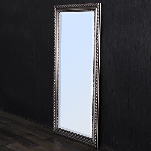 WANDSPIEGEL BAROCK SILBER ANTIK DESIGN SPIEGEL Stripe 100x50cm MIT HOLZRAHMEN - 6