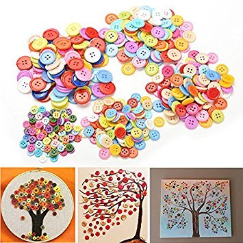 Bastelknöpfe, zufällige Farben, 100 Stück - 4