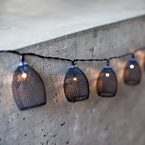 Preisvergleich Produktbild 20er LED Metall Laternen Lichterkette Brooklyn batteriebetrieben Timer Lights4fun