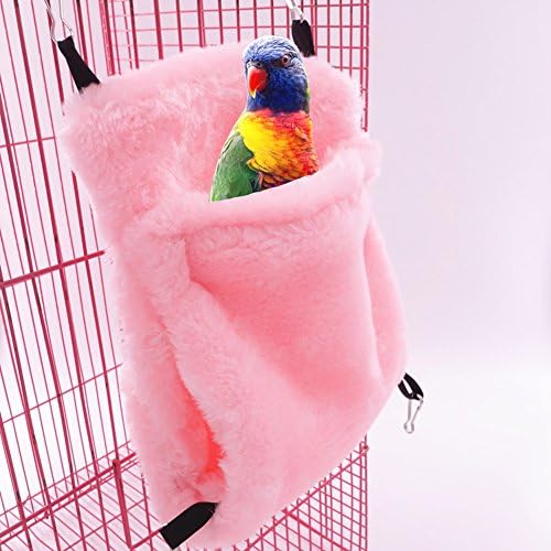 Livecity Hammock Mini House for Pet Ferret Rat Hamster Parrot Squirrel Hanging Bed Toy size L (Pink)
