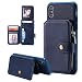 Produktbild Aearl iPhone XS Max Hülle,iPhone XS Max Leder Brieftasche mit Karte Halter,Apple iPhone XS Max Flip Folio Cover und Standfunktion Magnetverschluss Stoßfest Handyhülle,Blaue Farbe