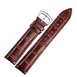 14mm braun Leder Armband Riemen Ersatz für Frauen echte Kalbsleder Alligatorprägung