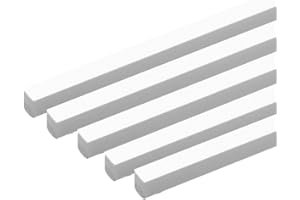 SHOUCAN 5 Stück ABS Massiver Vierkantstab Kunststoffstange Weiß Geeignet Für Architekturmodell, Länge 500 mm Seitenlänge 1-4 mm,4×4×500mm (5pcs)