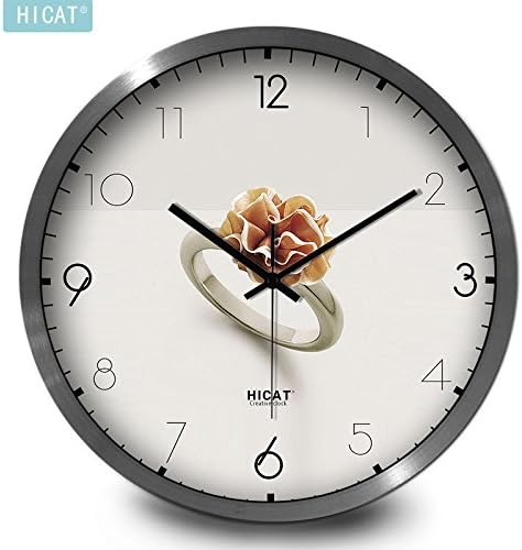 BABYQUEEN Creative Wall Clock Mute Clock Living Room Bedroom Home Wall Clock Art Modern Minimalist Quartz Clock Cw016 Black-Silver Wire Box,14 In