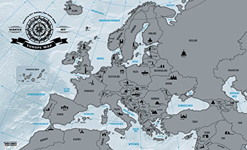 Europakarte zum Rubbeln – Scrape Off Europe Map – Landkarte Deluxe Europa-Welt-Karte Poster XXL - 2