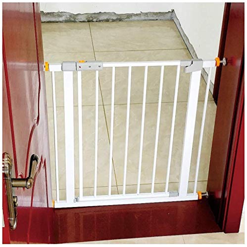 MOM Porte pour parc pour animaux de compagnie, Walk Thru Auto Close Safety Extra Wide Pet Gate Porte-chien extensible en métal avec montage sous pression, portes et rampes d'escalier Porte de garde-c