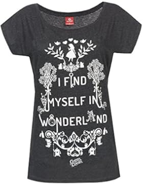 Alice im Wunderland I Find Myself In Wonderland Girl-Shirt grau meliert