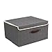 Produktbild THEE Aufbewahrungsbox Stoffkiste Ablagebox Schlafzimmer Accessoire-Organizer Aufbewahrungskasten mit Deckel Gray