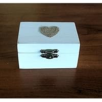Ring-Träger Box, Hochzeit/Verlobung-Ring-Box, personalisierte Hochzeit Ring-Box, Träger Ringkissen, rustikale Ehering Halter, Kissen Träger Box 8,5x5x4,5 Maßnahmen cm.