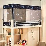 Pista de la cortina de privacidad: cortina de cama de una pieza, fácil de abrir y cerrar, mosquitera abierta, comodidad transpirable y cortina de cama cerrada contra mosquitos