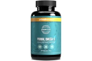 Primal Harvest Huile de Poisson Oméga 3 (30 doses) - 60 capsules Oméga 3 faciles à avaler - 470 mg d'EPA et DHA issus de poissons norvégiens récoltés de manière durable