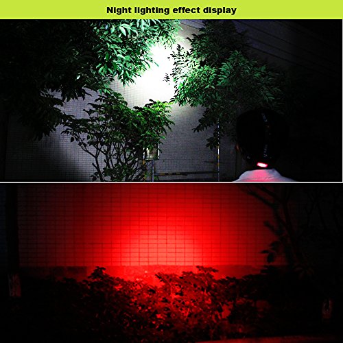 Boruit RJ-3000 Led Stirnlampe mit Rotlicht (1xT6 Weiß + 2xR2 Rot) – Jagd Rot Kopflampe – Rote Rücklicht – 5000 Lumen Kopflampe Stirnlampe & 3 Modus-Nachtsicht Stirnlampe für Astronomie, Luftfahrt, Detektor -Taktische stirnlampe Taschenlampe - 9
