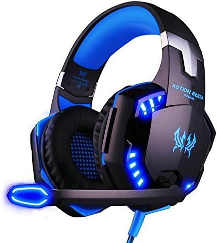 Gaming Headset Microphone ArkarTech PC Headphone Gamer with Mic LED 3.5mm Stereo G2000 for PC Computer Game With Noise Cancelling &amp; Volume Control