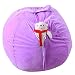 Produktbild smileq tragbar Sitzsack Kinder Stofftier Plüsch Spielzeug Aufbewahrung Sitzsack Soft Pouch Stoff Stuhl platzsparend Tools violett