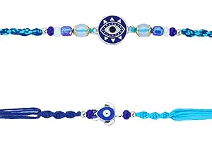 SWACRAFT Fancy Set of 2 Rakhi for Brother | Evil Eye Rakhi for Small Brother Sister| Turtle Rakhi for Brother Bhaiya Bhabhi | Designer Rakhi for Brother | VRDUK010