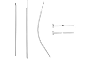 BodyAce Stainless Steel Piercing Taper, 14G 16G 18G 20G Threadless Assistant Tool Screw On Insertion Pin, Curved Piercing Stretching Kit for Ear/Nose/Belly/Lip/Eyebrow