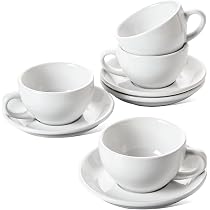 Set da 6 tazze + piattini Cappuccino Moca BIANCO