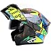 Produktbild MGF Klapphelme mit Bluetooth Motorrad Bluetooth Modular Helm mit Doppelvisier, Klapphelme für Bluetooth Musik/Automatische Antwort/FM,Green,XL