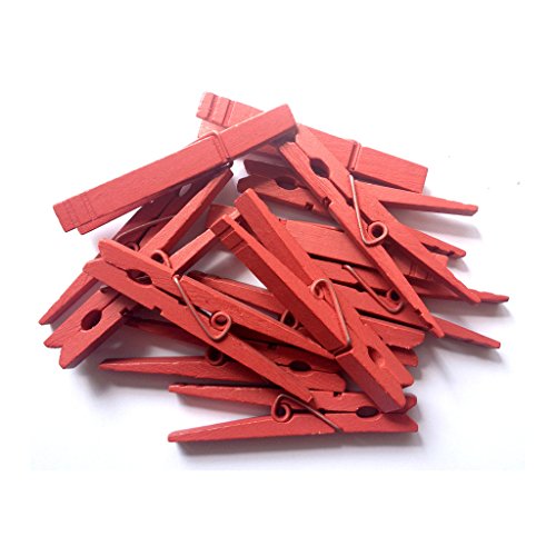 LWR Stellmotor Crafts Holz groß Wäscheklammern 3–5/40,6 cm 8,4 cm 30 Stück pro Packung rot - 2