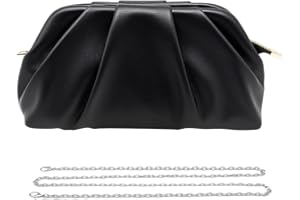 Pahajim Bolsos de Fiesta Clutch Bolso de Mano para Mujer PU Piel con Cadena Desmontable Bolsos Ceremonia Bandolera para Bodas, Cenas, Eventos