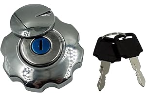 ‎ASUDARO Motorrad Kraftstofftank Deckel,Asudaro Motorrad Benzinkappe Verschließbarer Tankdeckelsatz Aluminium Motorrad Tankdeckel Kit mit Schloss und 2 Schlüsseln Kompatibel mit CG125 Motorrad Silber