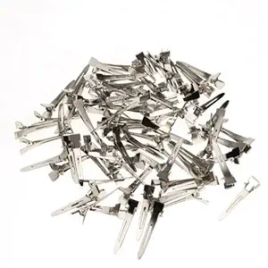 Duck Steel Hair Section Dividing Clip Small For Hairdressing Styling Accessories, For Unisex Hair Clip (50 Pcs) Silver (Pack Of 1)