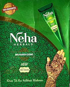 Neha Herbal Cone Mehandi Henna Mehandi Herbal, 30g