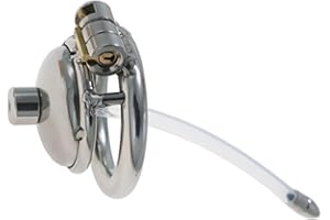 MKGMYGZ Jaula de castidad plana Cerradura de castidad de acero inoxidable para hombres Jaula para pene Hombre con tubo de silicona Diseño, Bondage para parejas SM Juguetes sexuales o (Long,40mm/1.57in)