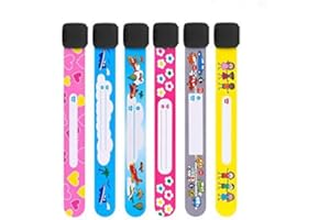 Xrten 6 Stück Kinder Notfallarmband,Wasserfest Sicherheits ID Armband SOS Armband, Kinder Namensarmband Wasserdichtes Wiederverwendbares für Jungen Mädchen Kleinkind Baby