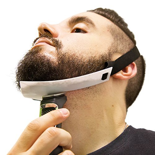 Aberlite Barbe Shaper - Barbe Décolleté Guide - mains libres et flexible - L'ultime Décolleté Barbe Shaping Tool - Guide Barbe Trimmer - Barbe Lineup outil blanc