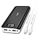 Produktbild Tragbares Ladegerät, 24000mAh Power Bank Hohe Kapazität EMNT 2.4A Quick Charge 2.0 Kompakte Energien-Bank USB Typ C Port Externer Akku für Iphone 8/X, Ipad, Samsung S8, Tablets und Mehr-Schwarz