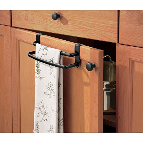 InterDesign Axis Doppel-Handtuchhalter zum Hängen über den Schrank, Mattschwarz - 4