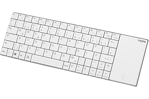 Rapoo E2710 bezprzewodowa klawiatura multimedialna, płaska, ze stali nierdzewnej, czas pracy baterii 6 miesięcy, układ DE, QWERTZ PC i Mac, biała, kompaktowa