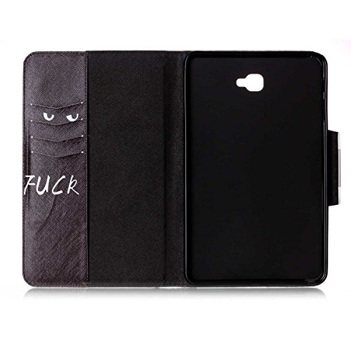 für Samsung Galaxy Tab A 10.1 Hülle Auge Fuck Muster,SKYXD [Auto Schlaf/Wach Funktion] PU Folio Klappbar Schutzhülle [Standfunktion/Brieftasche Kartenfach/Magnet] Klapphülle mit [Eule Handyanhänger + Eingabestift] 3 in 1 Zubehör Handy Tasche Etui for Samsung Galaxy Tab A 10.1 Zoll T580N T585N Bookstyle Flip Case Leather Cover With [Stylus and Dust Plug] - 4