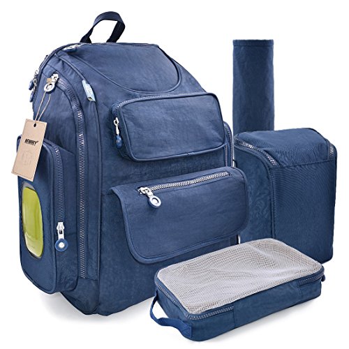 Preisvergleich Produktbild Baby Wickelrucksäcke Gross Kinderwagen Haken Wickelrucksack Blau Multifunktions Mummy groß Kapazität Rucksack Windel Wickeltasche Kinderzimmer Handtasche