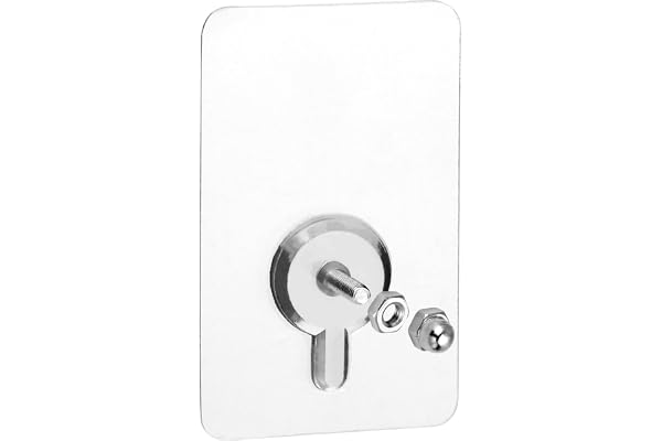 QWORK 15 stycken självhäftande skruvar för väggmontering – 14 mm skruvstång – 5 x 8 cm – 10 kg belastning – limmad borrning