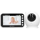 Bebek Telsizi, 4,3 in&ccedil; LCD Ekran, 100-240V Ses kontrol&uuml;, Bebek Telsizi Kamera, Iki y&ouml;nl&uuml; Konuşma, 360 Derece d&ouml;n&uuml;ş, Ev I&ccedil;in 8
