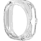 Coverzone Samsung Galaxy Watch Ultra ile uyumlu Silikon Kasa Ekran Koruyucu &Ouml;n&uuml; A&ccedil;ık &Ccedil;erceve PC Kasa Koruma Silikon &Ccedil;er&ccedil;eve (